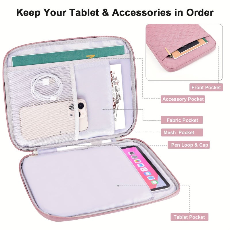 11 To 12 9 Inch Padded Tablet Sleeve Bag Shockproof Travel Pouch For Samsung Galaxy Tab A7 Lite 8 7 Tab A 8 0 Tab M8 M9 9 Black - Image 4