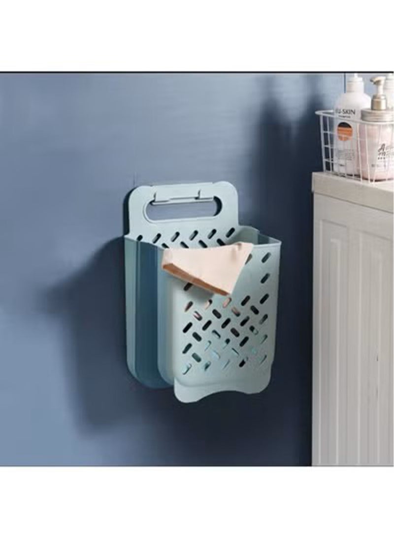 GT-Wheel Collapsible Hanging Laundry Basket with Carry Handle Space Saving Durable Waterproof Tall Folding Plastic Laundry Hamper Clothes Organizer - Image 1