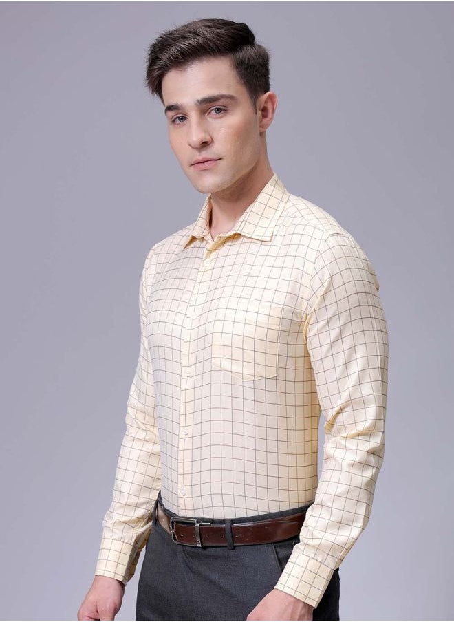 The Indian Garage Co Men Slim Fit Striped Full Sleeves Cutaway Collar Formal Shirt  - Image 3