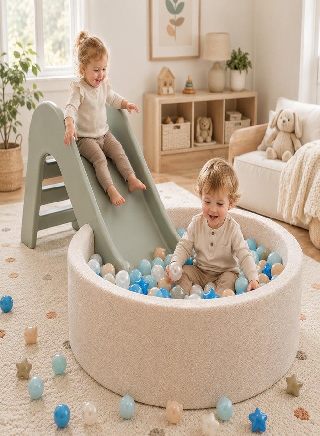 TRENDPLAY Ball Pit Balls Star Bear Heart Shape for Toddlers 50 Pieces, Plastic Toy Balls for Boys Girls,Deep Blue+ Milktea - Image 5