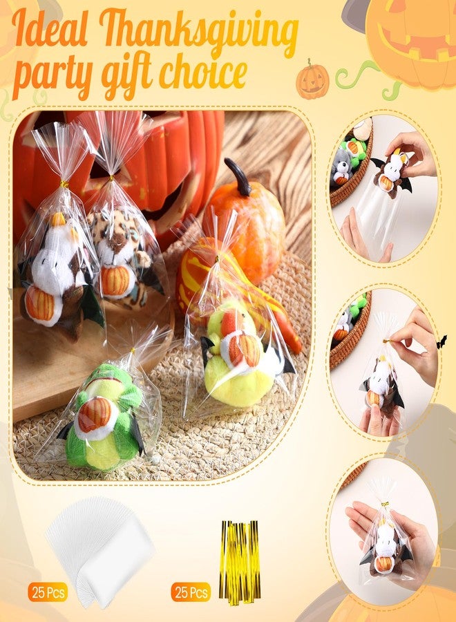 Vinsot 24 Pcs Halloween Stuffed Animal Bulk Small Halloween Plush Toys Plush keychain with Pumpkin Pattern for Trick or Treat Goodie Bag Fillers Halloweens Party Favors Gift 3'' - Image 3