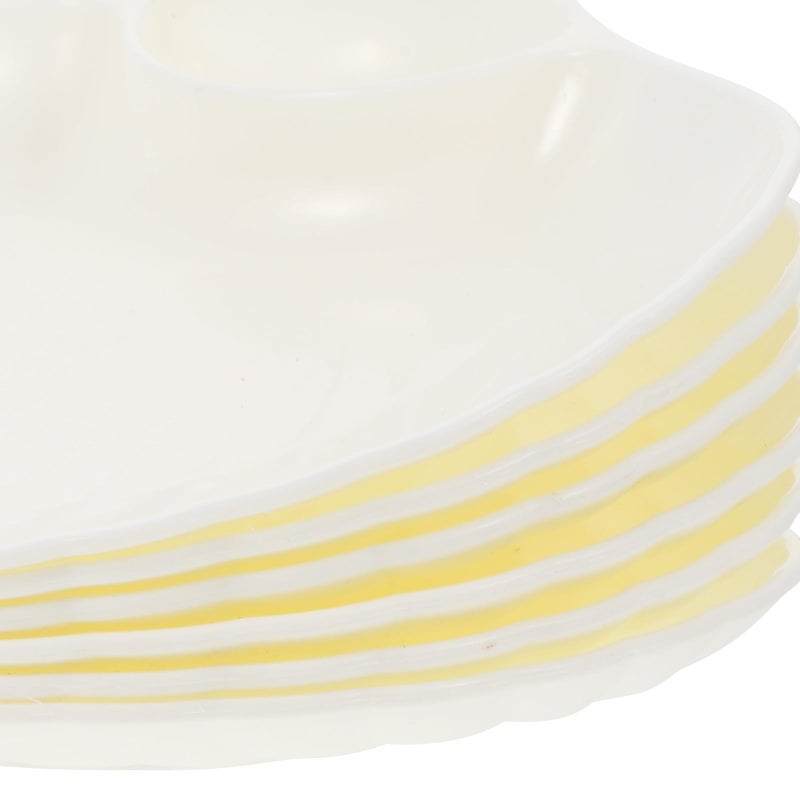 Shell Shaped Dipping Dish Set 6pcs Pearl White Pp Sauce Plates For Sushi Dumplings Snacks - Image 4