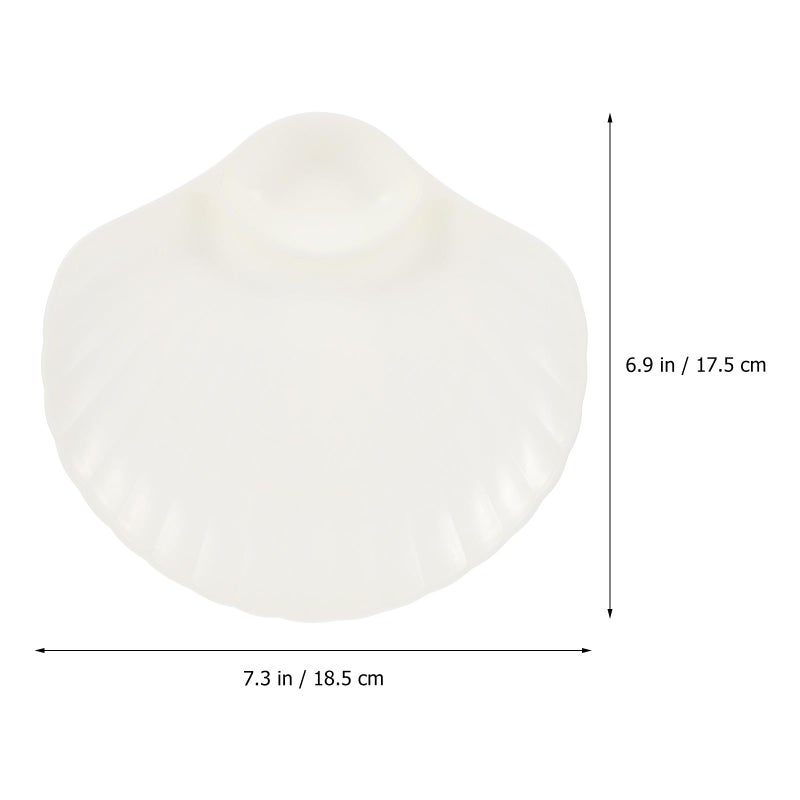 Shell Shaped Dipping Dish Set 6pcs Pearl White Pp Sauce Plates For Sushi Dumplings Snacks - Image 3