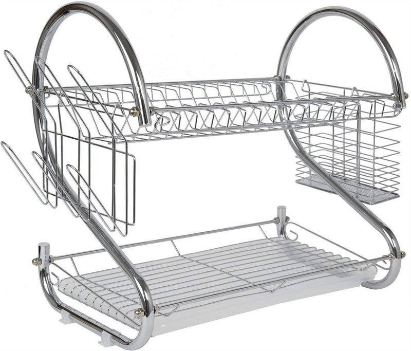 Tusig Dish Drainer Rack Stainless Steel S Shaped Dual Layers Dish Drying Rack Kitchen Collection Counter Top Sink Shelf Drainer Organizer S Shape - Image 5
