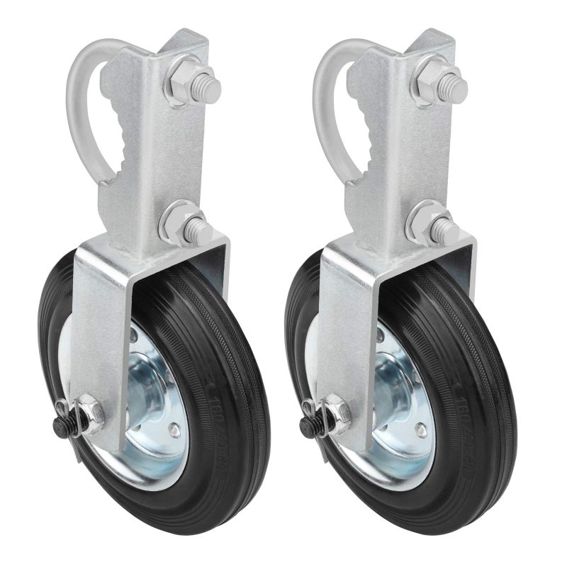 Mofeez Gate Wheel for Metal Swing Gate with 158 Thru 2 Gate Frames Gate Support Wheel for Chain Link Fence Set of 2