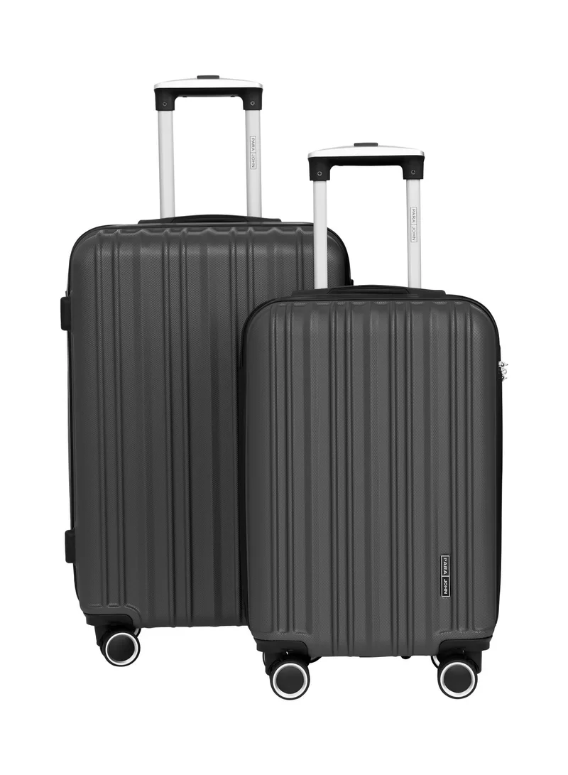 بارا جون HexaShield 2-Piece Luggage Set, Carry on & Check-in Luggage for Men & Women, Lightweight ABS Hard Shell Suitcase for Travel, 20/24 Inch Trolley Bags, 360° Spinner Wheels & TSA Lock, Dark Grey