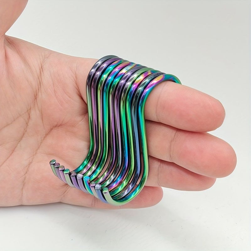 Multi Color 10pcs S Shaped Hooks Heavy Duty Stainless Steel Multi Functional Display Hooks - Image 4