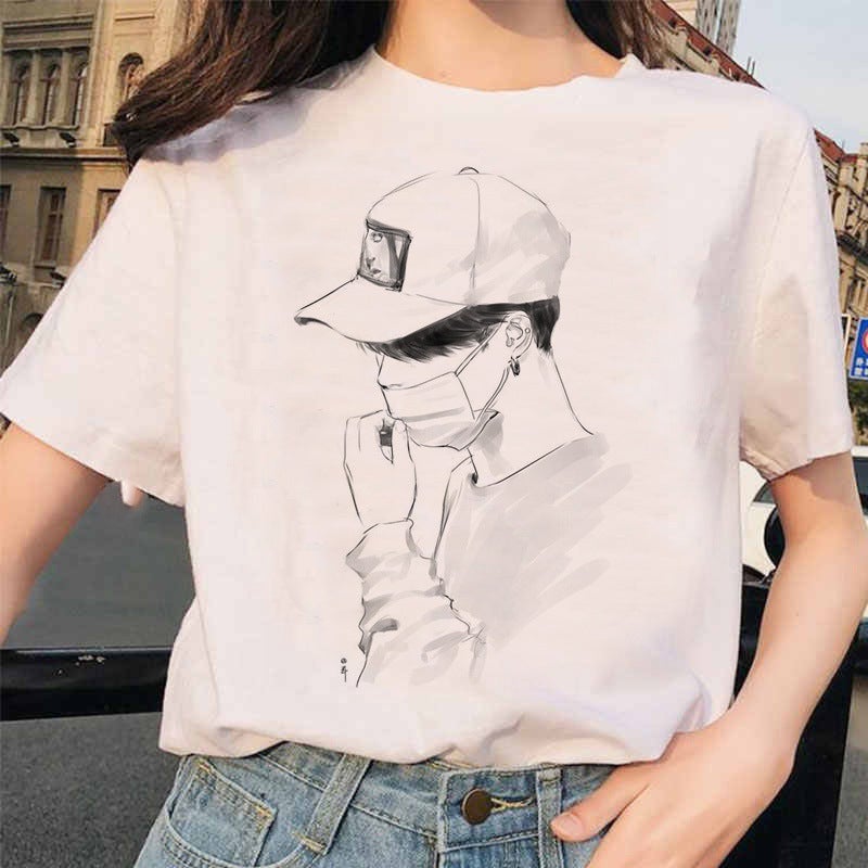 [] Cartoon South Korea Men'S Group Summer Printed Women'S T-Shirt Plus Size Short-Sleeved Shirt Supply - Image 1