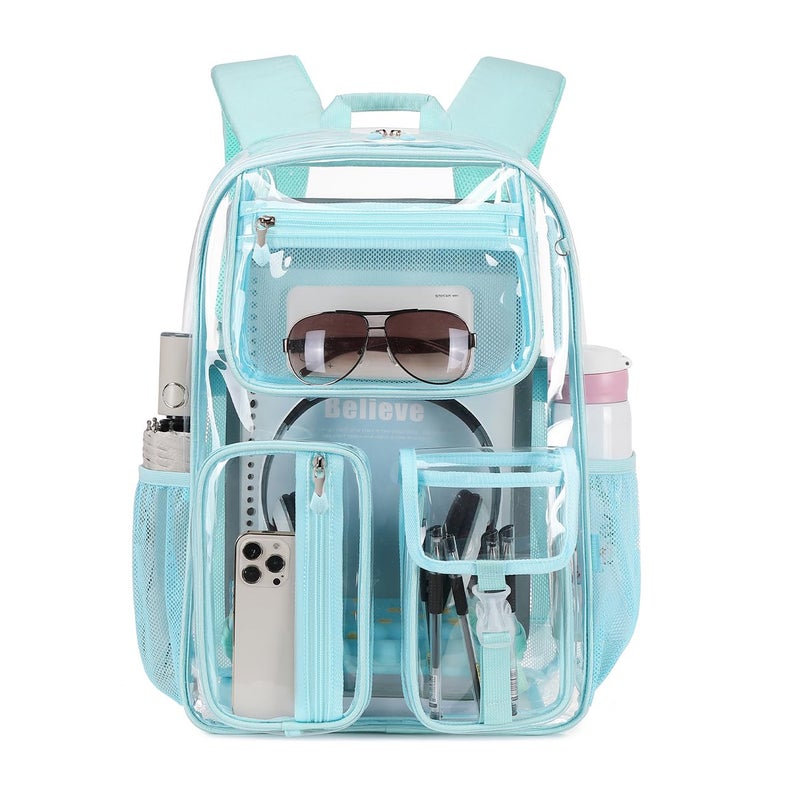Cusangel Heavy Duty Clear Backpack,16.5 x12 x5inch TPU Large Capacity See Through Backpack for Sport Events,Travel (Upgrad Black-XL) - Image 1