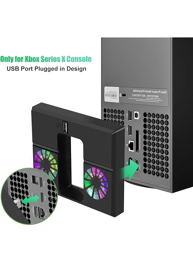 Linkstyle Cooling Fan For Xbox Series X Vertical Cooling Stand Cooling System With Colorful Rgb Lights And 1 Usb Port - Image 2