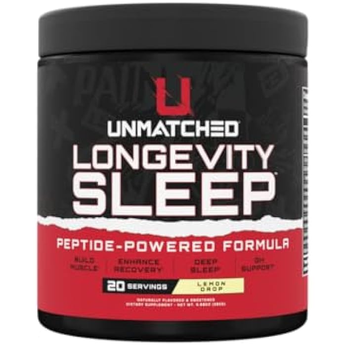 Unmatched Longevity Sleep | PeptiSleep Sleep & Recovery Formula with Melatonin, Magnesium & Senactiv | Advanced Nighttime Support | 20 Servings (Lemon Drop) - Image 1