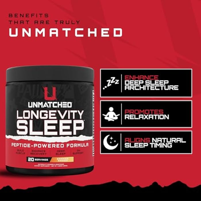 Unmatched Longevity Sleep | PeptiSleep Sleep & Recovery Formula with Melatonin, Magnesium & Senactiv | Advanced Nighttime Support | 20 Servings (Lemon Drop) - Image 3