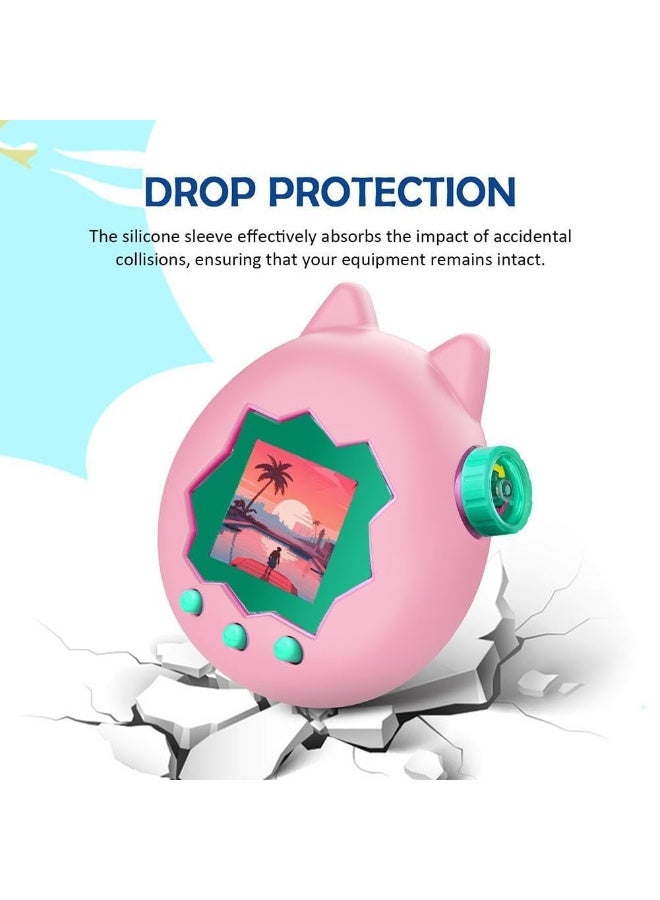 1Pcs Silicone Protective Case for Tamagotchi Paradise, Anti-Fall Soft Protective Sleeve Skin, Electronic Pet Game Machine Silicone Shell Case Shockproof Anti-Drop Protection Cover (Pink) - Image 4