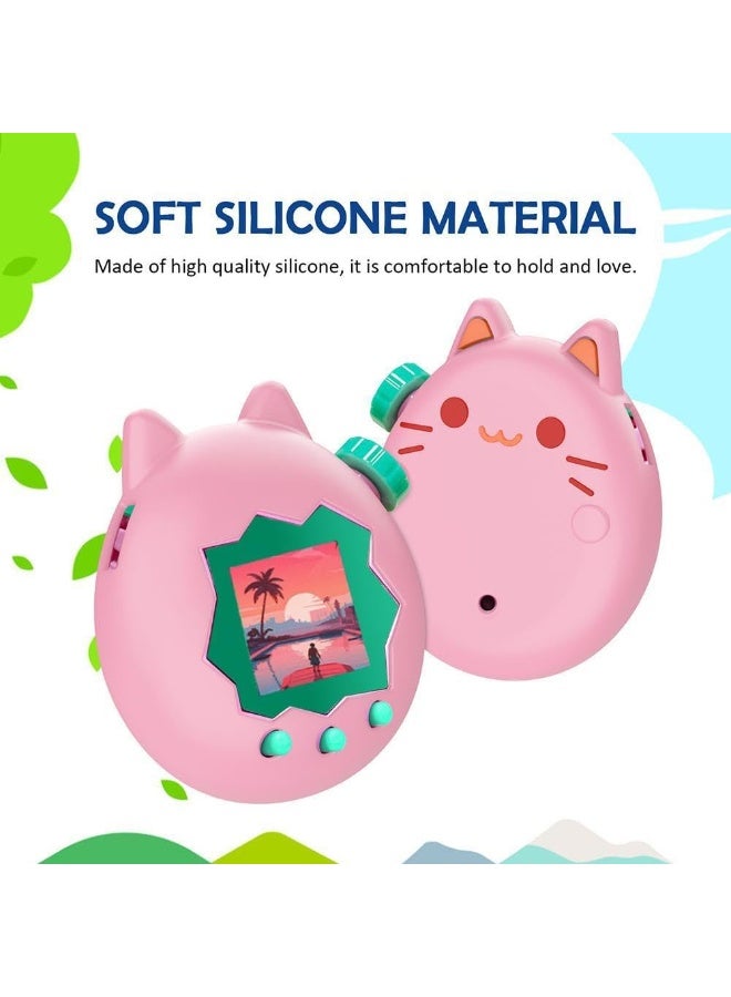 1Pcs Silicone Protective Case for Tamagotchi Paradise, Anti-Fall Soft Protective Sleeve Skin, Electronic Pet Game Machine Silicone Shell Case Shockproof Anti-Drop Protection Cover (Pink) - Image 5