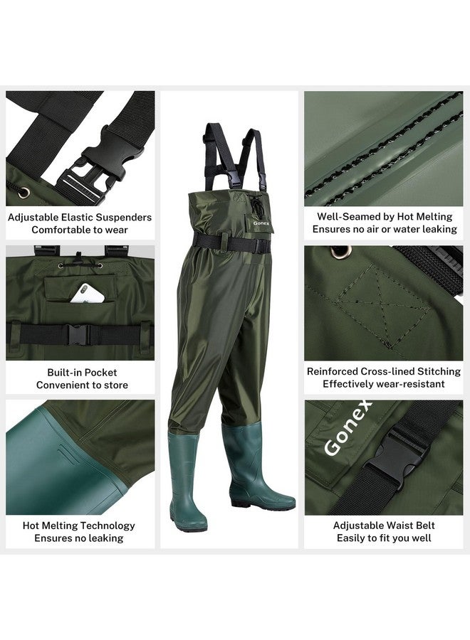 Gonex Chest Waders Hunting Fishing Waders For Men Women Waterproof 70D Nylon Wader For Duck Hunting Fishing, Green, Sizes 11 - Image 2