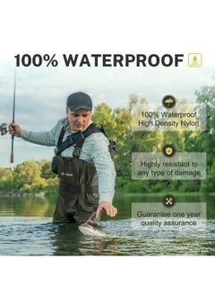 Gonex Chest Waders Hunting Fishing Waders For Men Women Waterproof 70D Nylon Wader For Duck Hunting Fishing, Green, Sizes 11  - Image 4