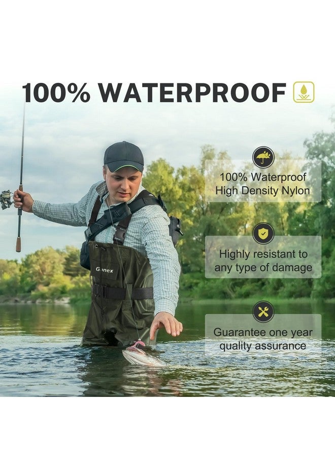 Gonex Chest Waders Hunting Fishing Waders For Men Women Waterproof 70D Nylon Wader For Duck Hunting Fishing, Green, Sizes 11 - Image 4