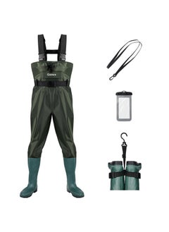 Gonex Chest Waders Hunting Fishing Waders For Men Women Waterproof 70D Nylon Wader For Duck Hunting Fishing, Green, Sizes 11  - Image 1