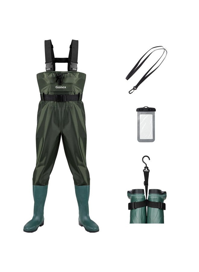 Gonex Chest Waders Hunting Fishing Waders For Men Women Waterproof 70D Nylon Wader For Duck Hunting Fishing, Green, Sizes 11 - Image 1