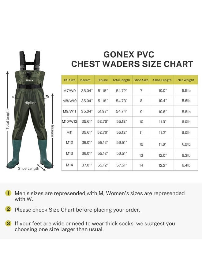 Gonex Chest Waders Hunting Fishing Waders For Men Women Waterproof 70D Nylon Wader For Duck Hunting Fishing, Green, Sizes 11 - Image 5