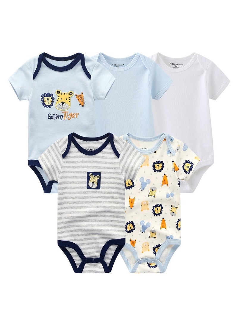 Baby Pure Cotton Jumpsuit Short-sleeved Crawling Suit Five-piece Set - Image 1