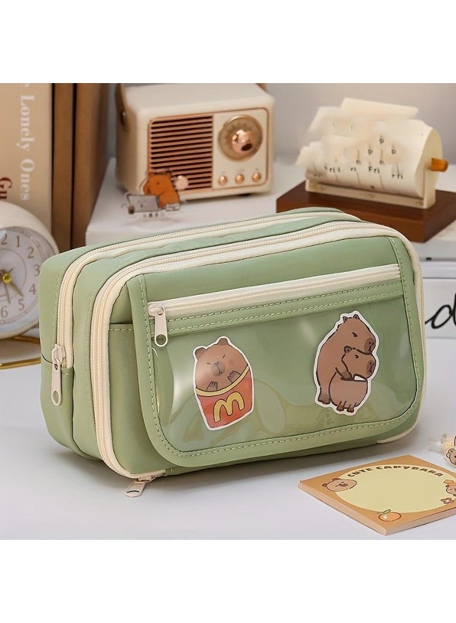 Chic 9-Layer Canvas Pencil Case - Spacious  Stylish Student Organizer Durable Stationery Box For Women Cute Pencil Case School Supplies Aesthetic