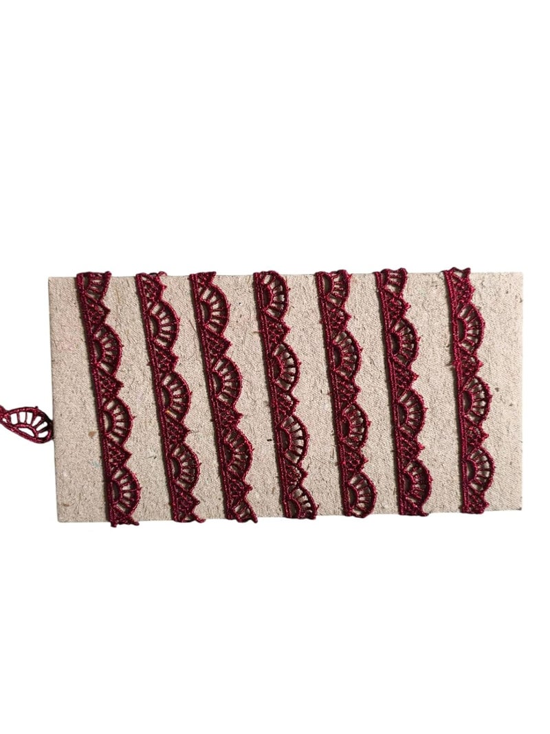 WONDER STAR Wonder Star Floral Crochet Lace Border Pack 9 Meters Designer Lace Border for Dupatta Saree Lehenga Plazo Suit Dress Blouse Curtain Sewing Craft Much More Maroon - Image 4