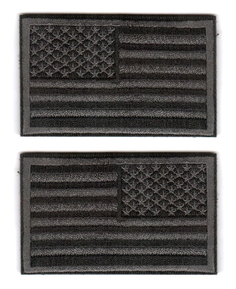 WZT Bundle 2 Regular and Reverse American Flag Embroidered Patches