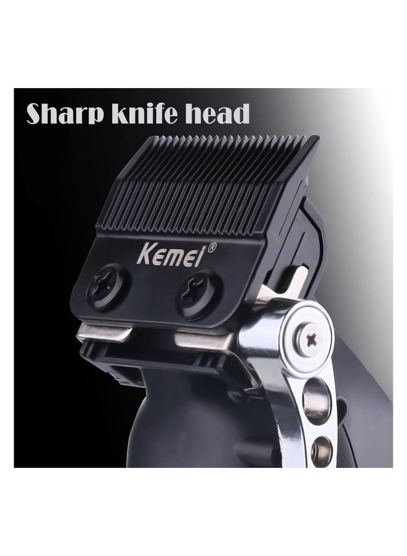 Kemei KM-2296 Cordless Hair Clippers, Rechargeable Beard Trimmers with 2500mAh Lithium-Ion Battery, Carbon Steel Blade, 8 Guide Combs for Men Grooming Kit Black - Image 4