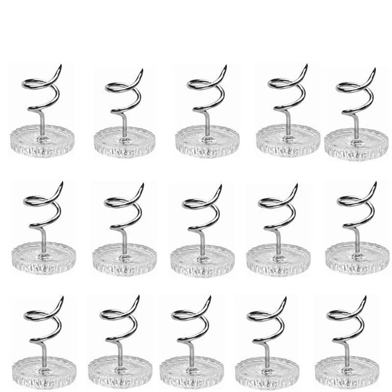 Attmu 60 Pcs Upholstery Tacks Headliner Pins Clear Heads Twist Pins for Slipcovers and Bedskirts, 0.5 Inches Bed Skirt Pins - Image 3