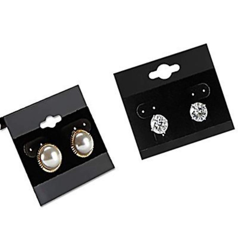 DIY Crafts Velvet Earring Jewelry Display Hanging Cards Showcase 2 x 2 Inch Black 5 Pack 200 Pc - Image 3