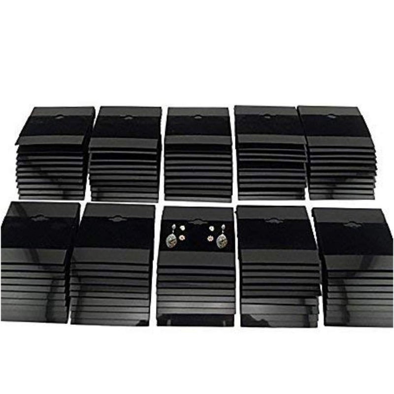 DIY Crafts Velvet Earring Jewelry Display Hanging Cards Showcase 2 x 2 Inch Black 5 Pack 200 Pc - Image 4