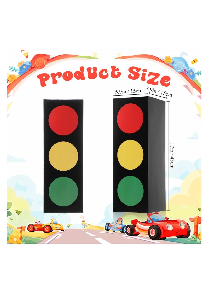 Traffic Light Favor Boxes, 2 Pcs 17'' Table Traffic Light, Traffic Light Toy, Cars Birthday Decorations for Boy Girl, Car Theme Birthday Party Construction, Birthday Party Goodie Boxes Gift Box  - Image 3