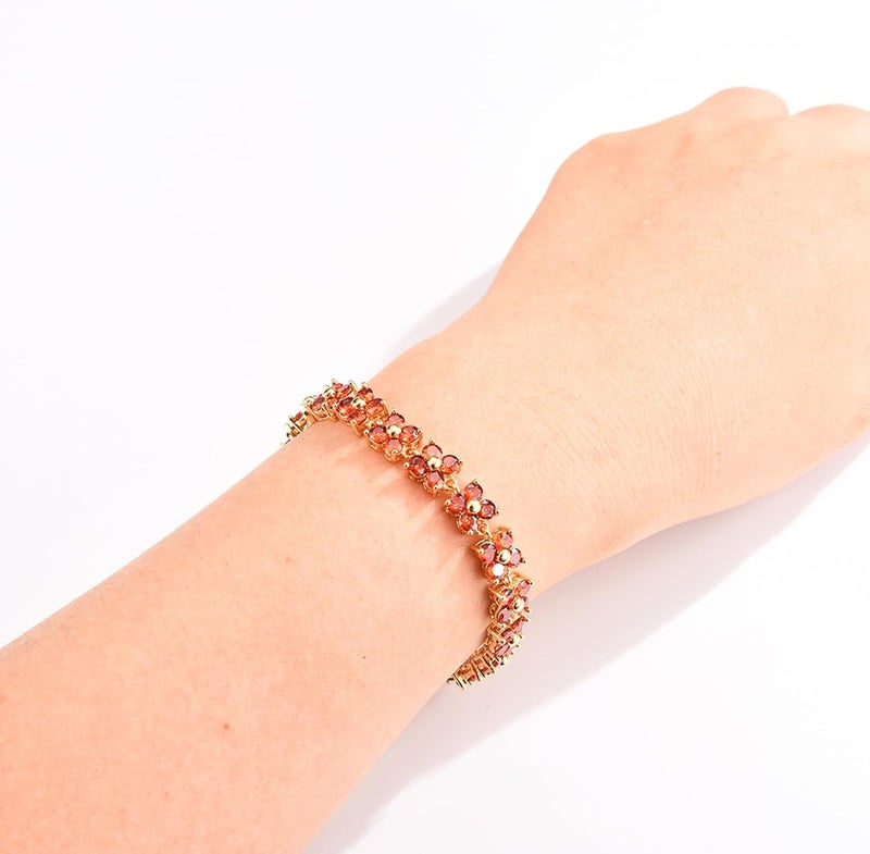 GULICX Fashion Tennis Bracelet for Women Cubic Zirconia Crystal Flower Multicolor Bracelet - Image 5
