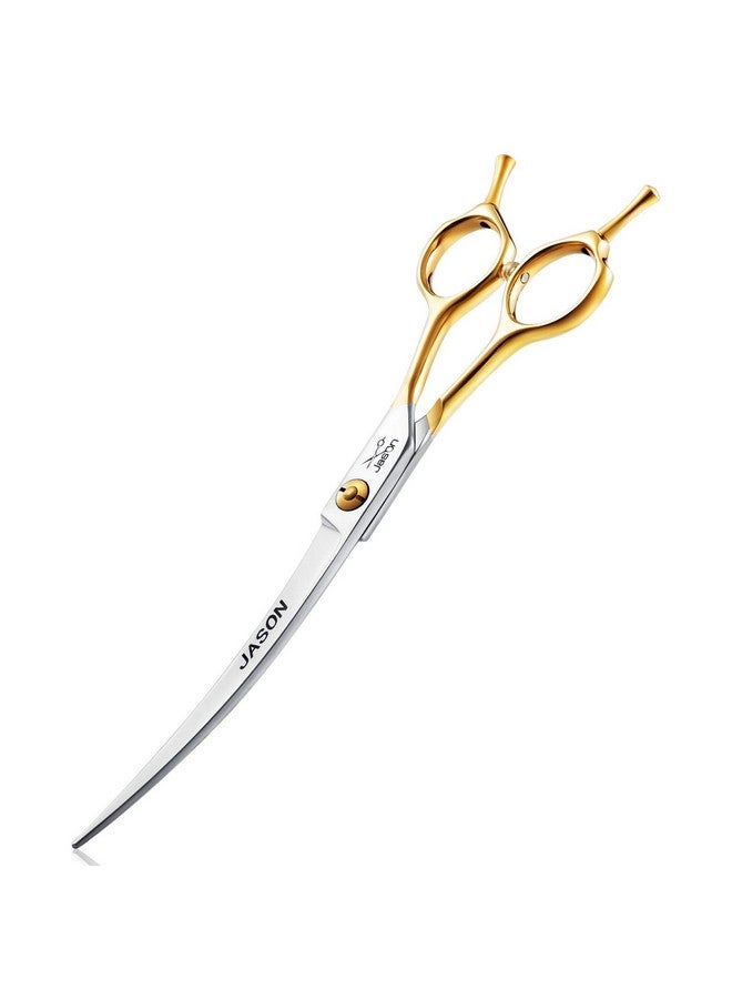 JASON 7.5" Curved Dog Grooming Scissors, Cats Grooming Shears Pets Trimming Kit for Right Handed Groomers, Sharp, Comfortable Shear - Image 1
