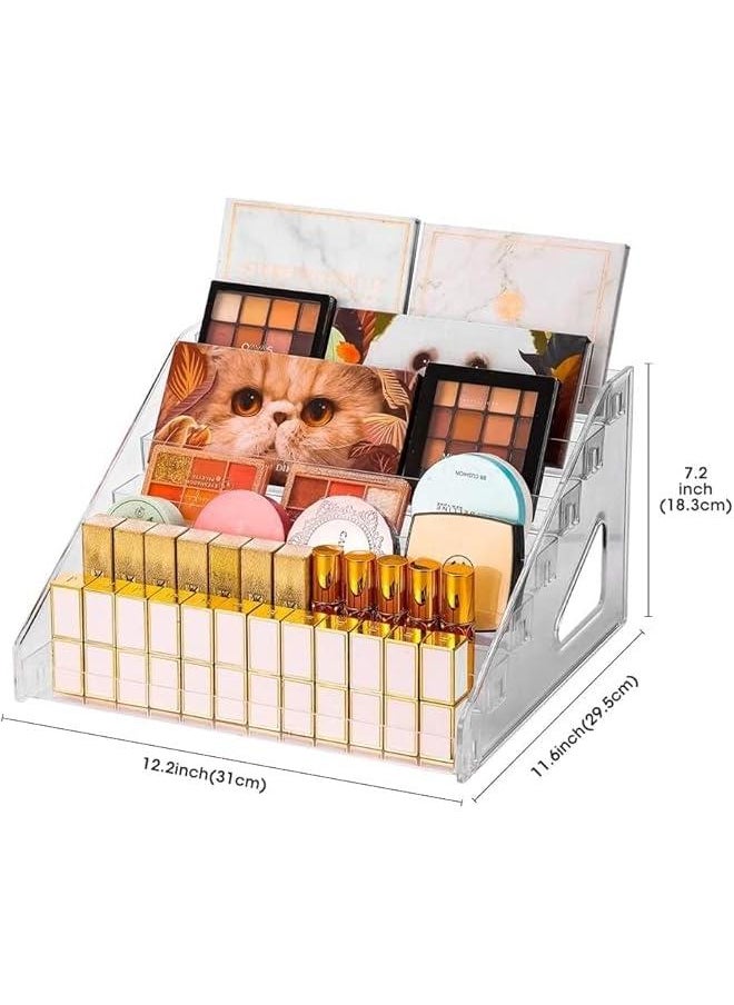 HOOKOR Nail Polish Organizer 84 Bottles of 7 Layers Sunglass Organizer Acrylic Display Rack Eyeglasses Storage Essential Oils Holder Makeup Organizer No Tool Needed Assembly, Clear (7 Layer (2 Pack))  - Image 2