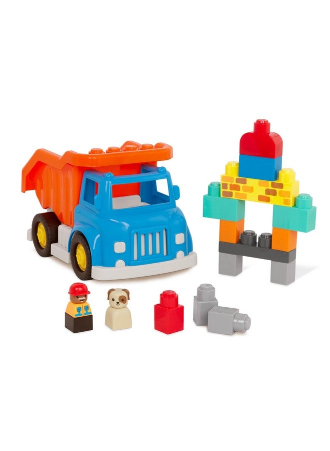 BATTAT Toy Dump Truck 16Pc Construction Set Locbloc Dump Truck 2 Figures & 13 Blocks Buildon Vehicle 12 Months + - Image 2