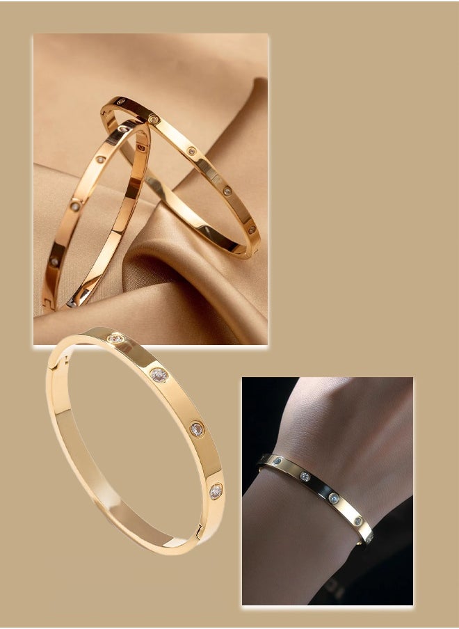 Hilyagems Ladies' bracelet, fashionable golden bracelet, suitable for wearing on various occasions.  - Image 4