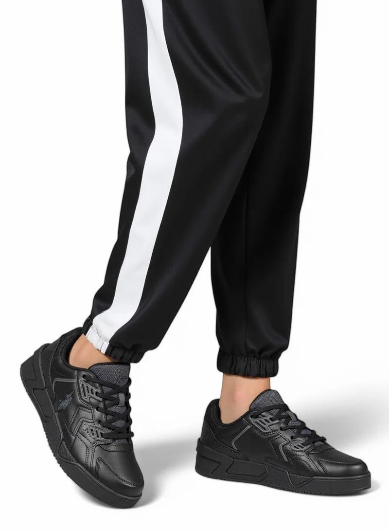 U.S. Polo Assn. Men's Black Stylish Low-Top Casual Sneakers - Durable Lace-Up Design with Comfort Cushioned Sole for Everyday Active Wear
