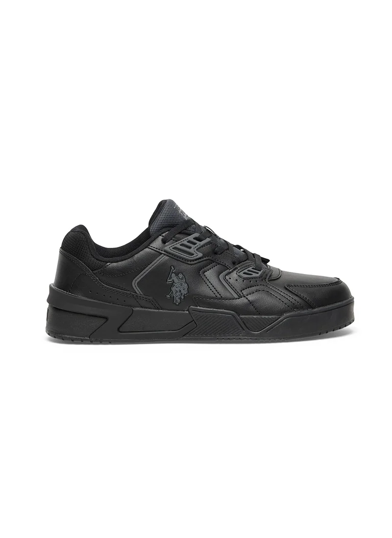 U.S. Polo Assn. Men's Black Stylish Low-Top Casual Sneakers - Durable Lace-Up Design with Comfort Cushioned Sole for Everyday Active Wear