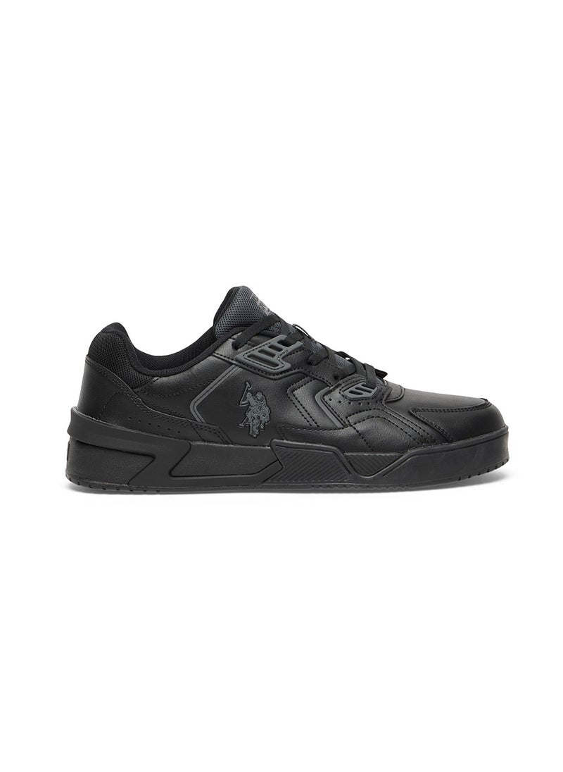 U.S. Polo Assn. Men's Black Stylish Low-Top Casual Sneakers - Durable Lace-Up Design with Comfort Cushioned Sole for Everyday Active Wear  - Image 1