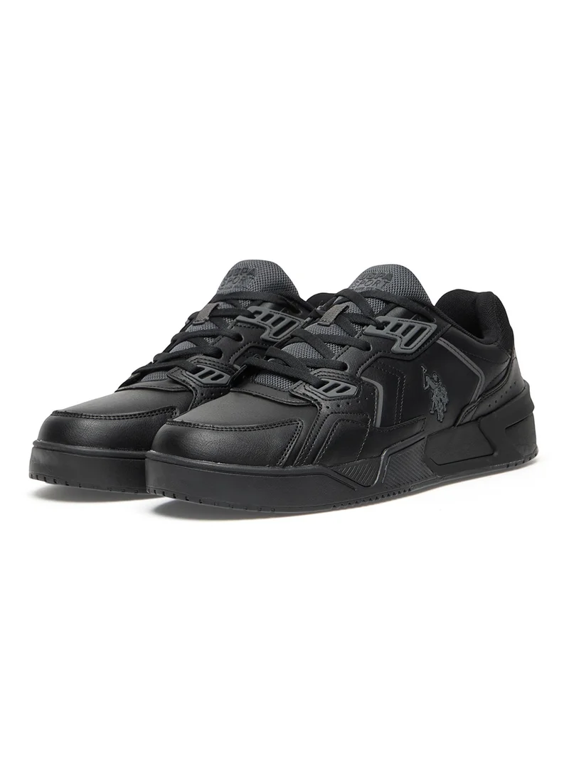 U.S. Polo Assn. Men's Black Stylish Low-Top Casual Sneakers - Durable Lace-Up Design with Comfort Cushioned Sole for Everyday Active Wear