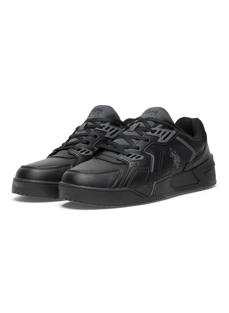 U.S. Polo Assn. Men's Black Stylish Low-Top Casual Sneakers - Durable Lace-Up Design with Comfort Cushioned Sole for Everyday Active Wear  - Image 3