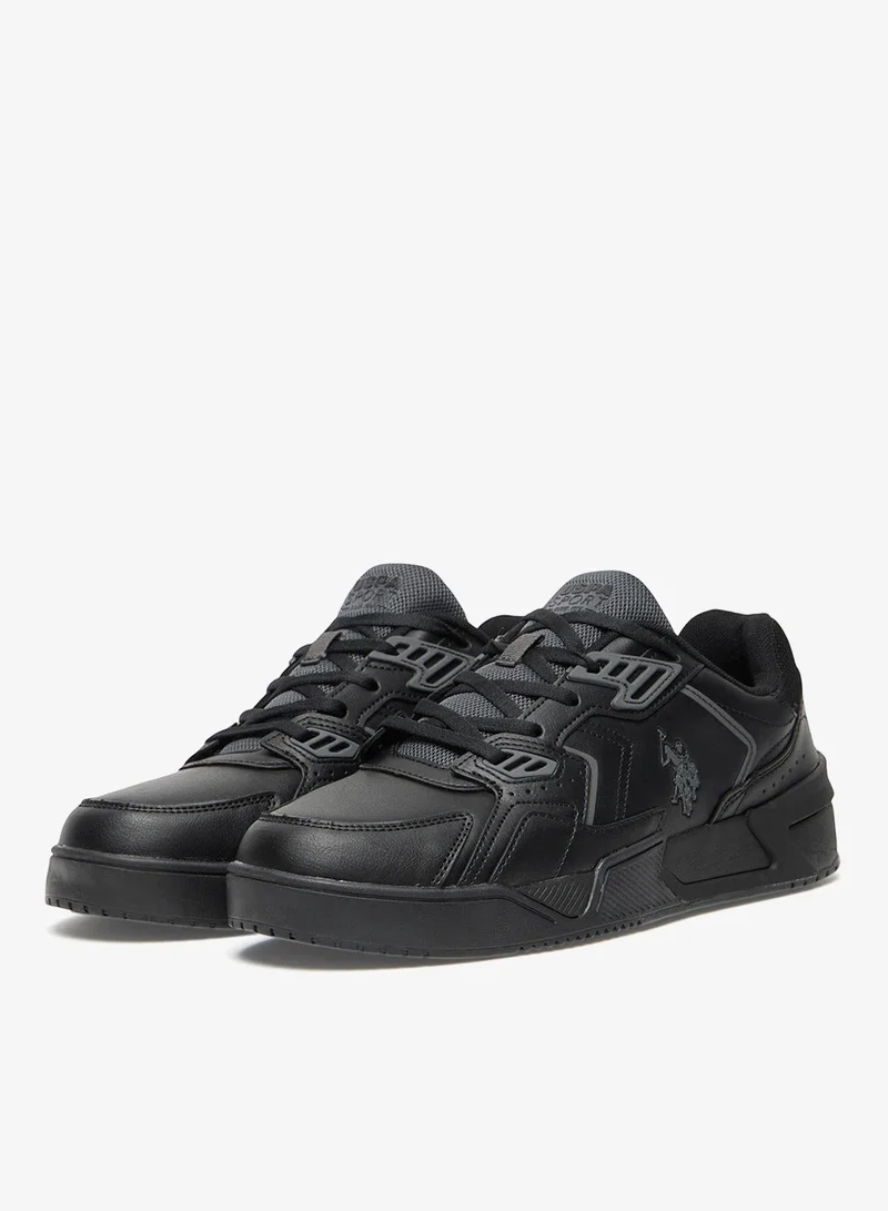U.S. Polo Assn.  Men's Black Stylish Low-Top Casual Sneakers - Durable Lace-Up Design Shoes with Comfort Cushioned Sole for Everyday Active Wear for Men | Best Price UAE