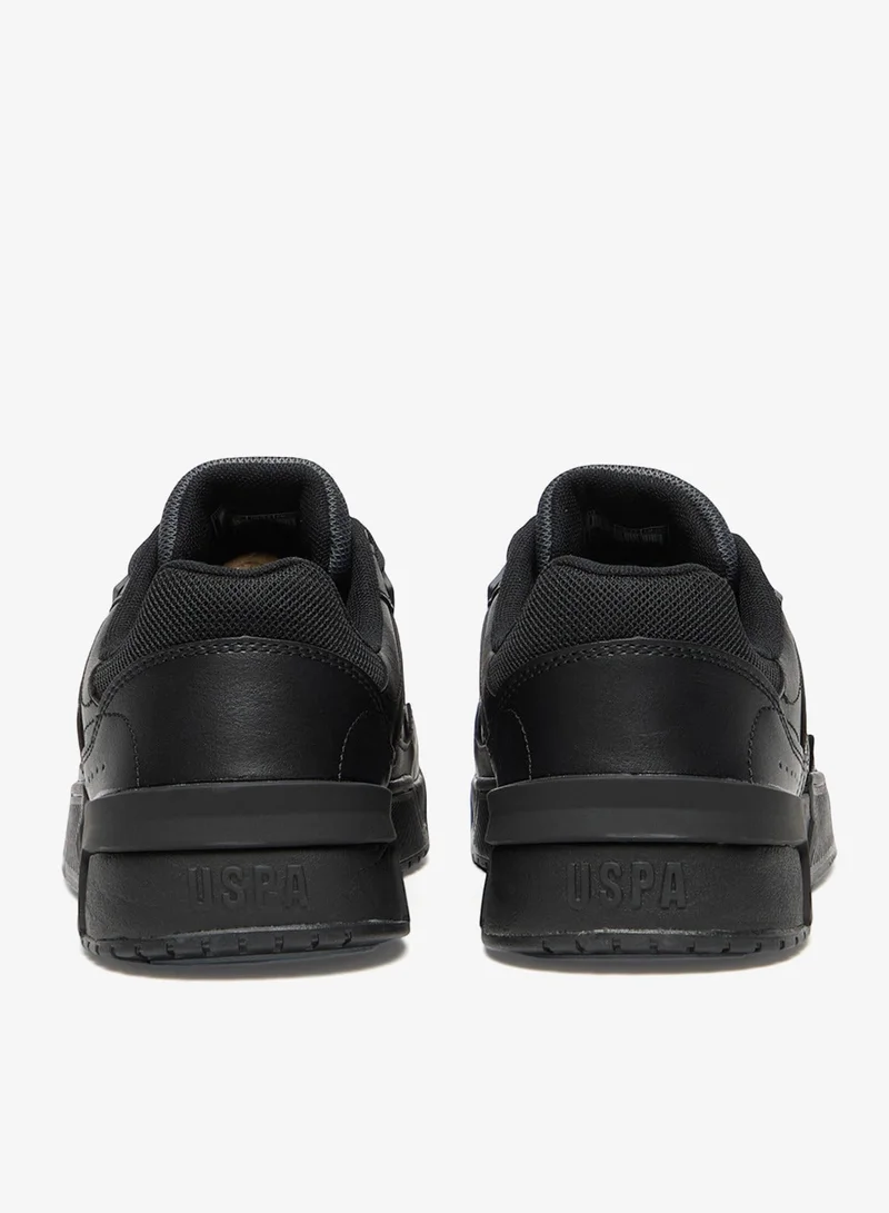 U.S. Polo Assn.  Men's Black Stylish Low-Top Casual Sneakers - Durable Lace-Up Design Shoes with Comfort Cushioned Sole for Everyday Active Wear for Men | Best Price UAE