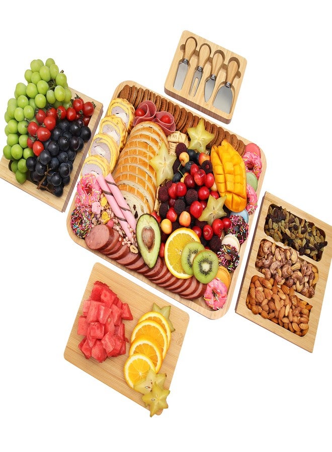 drmvalg Charcuterie Board Cheese Tray Set with Stainless Steel Knives, Slates and Bowls. Gift for Housewarming, Wedding Couple, Bridal Shower (CB002) - Image 1