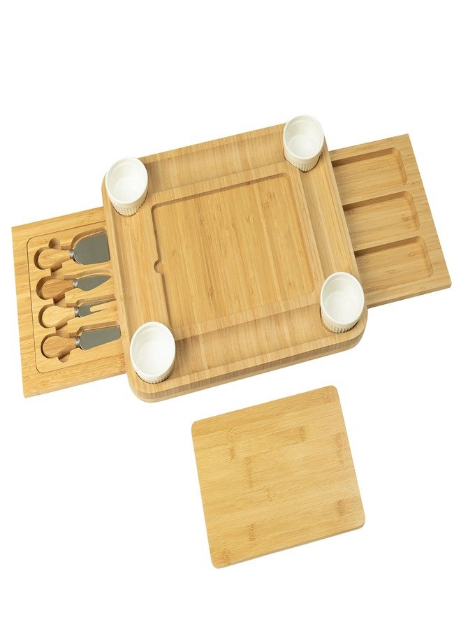 drmvalg Charcuterie Board Cheese Tray Set with Stainless Steel Knives, Slates and Bowls. Gift for Housewarming, Wedding Couple, Bridal Shower (CB002) - Image 4