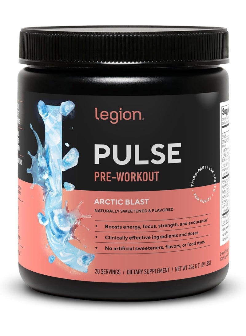 LEGION Pulse Pre Workout Arctic Blast – Natural Pre-Workout Formula for Energy, Focus, Endurance & Performance - Image 1