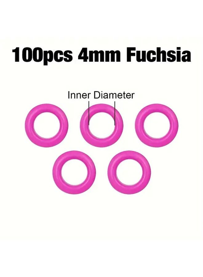 100 Sets Fuchsia 4mm Metal Eyelets Grommets For Leathercraft DIY Shoes Belt Bag - Image 1