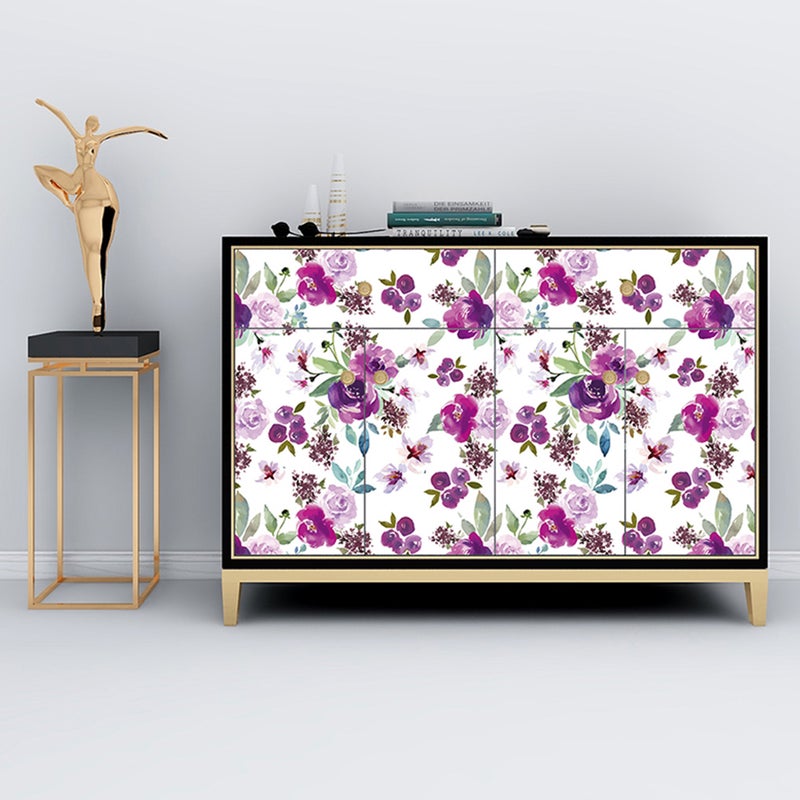 1 Set Flowers Self-adhesive Wallpaper Removable Wallpaper Background Wall Paste - Image 1
